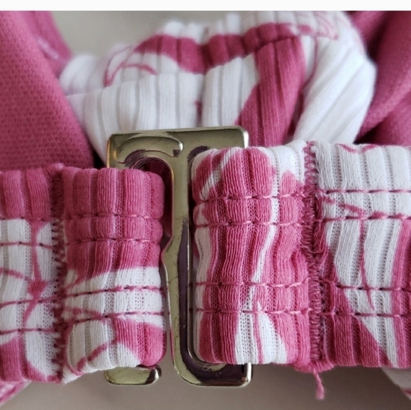 Xhiliration Floral Mauve and White Twist Tie Front Underwire Bikini Top M # - Picture 5 of 7